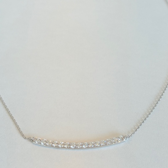 Elegant Silver Necklace with Diamond Accents - Picture 1 of 5